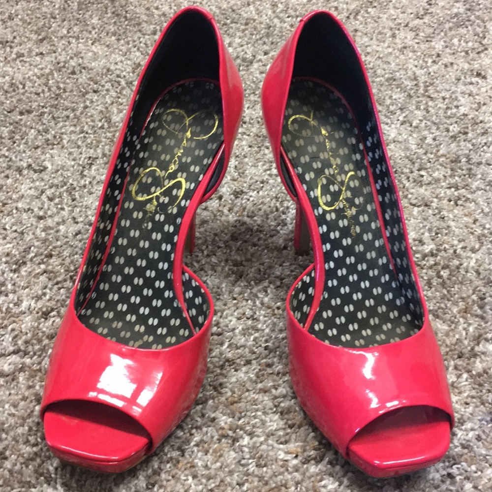 Jessica Simpson Neon Pink Patent Heels
